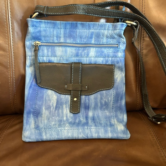 Nino Rossi Handbags - Blue and Brown Crossbody Bags